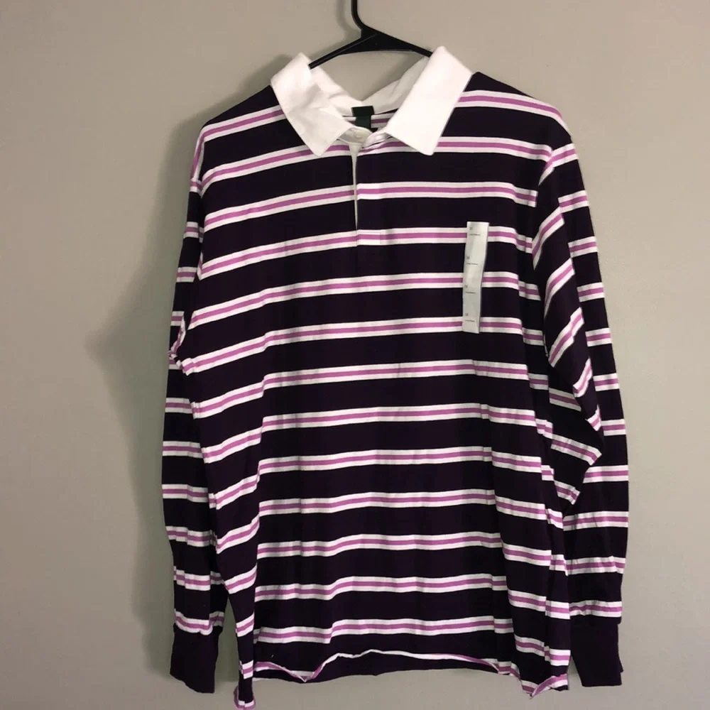 Wild Fable Long Sleeve Oversized Rugby Polo T-Shirt - Picture 6 of 7